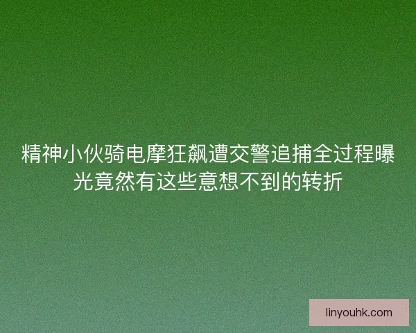 精神小伙骑电摩狂飙遭交警追捕全过程曝光竟然有这些意想不到的转折